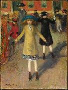 William Glackens Children Rollerskating oil